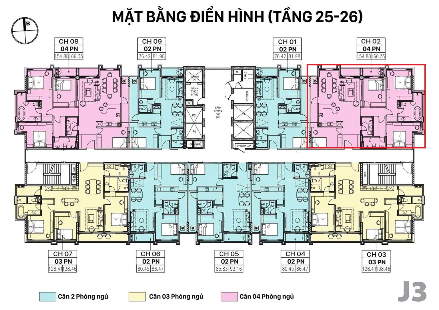 Bán căn hộ 4 phòng ngủ căn góc Jade Square Phạm Văn Đồng –  View ngoại cảnh